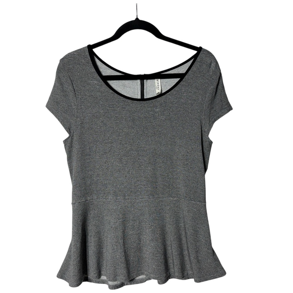 Kensie Gray Peplum Blouse